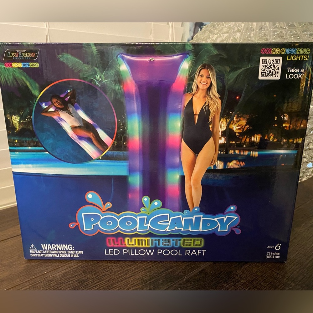 Pool Candy Illuminated LED Pillow Pool Raft